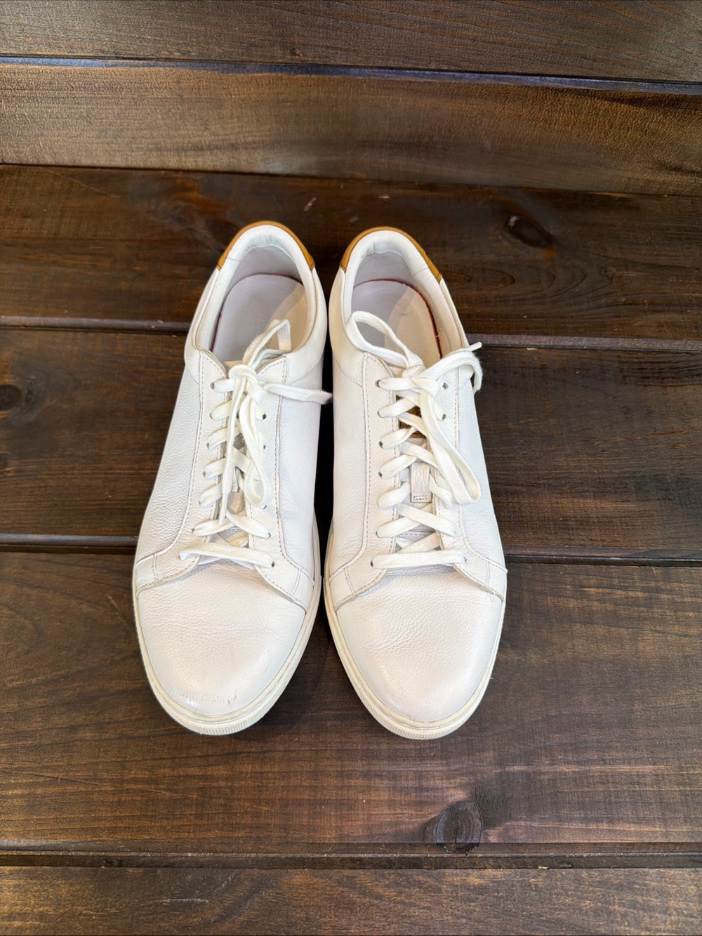Allen Edmonds Courtside White Leather Sneakers Casual Shoes Men Size 12 B
